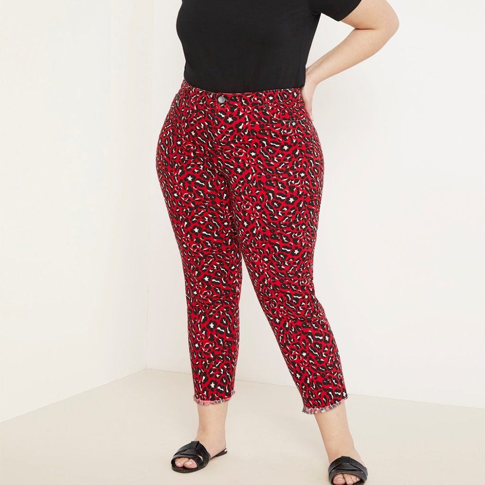 Eloquii Leopard Print Ankle Jean
